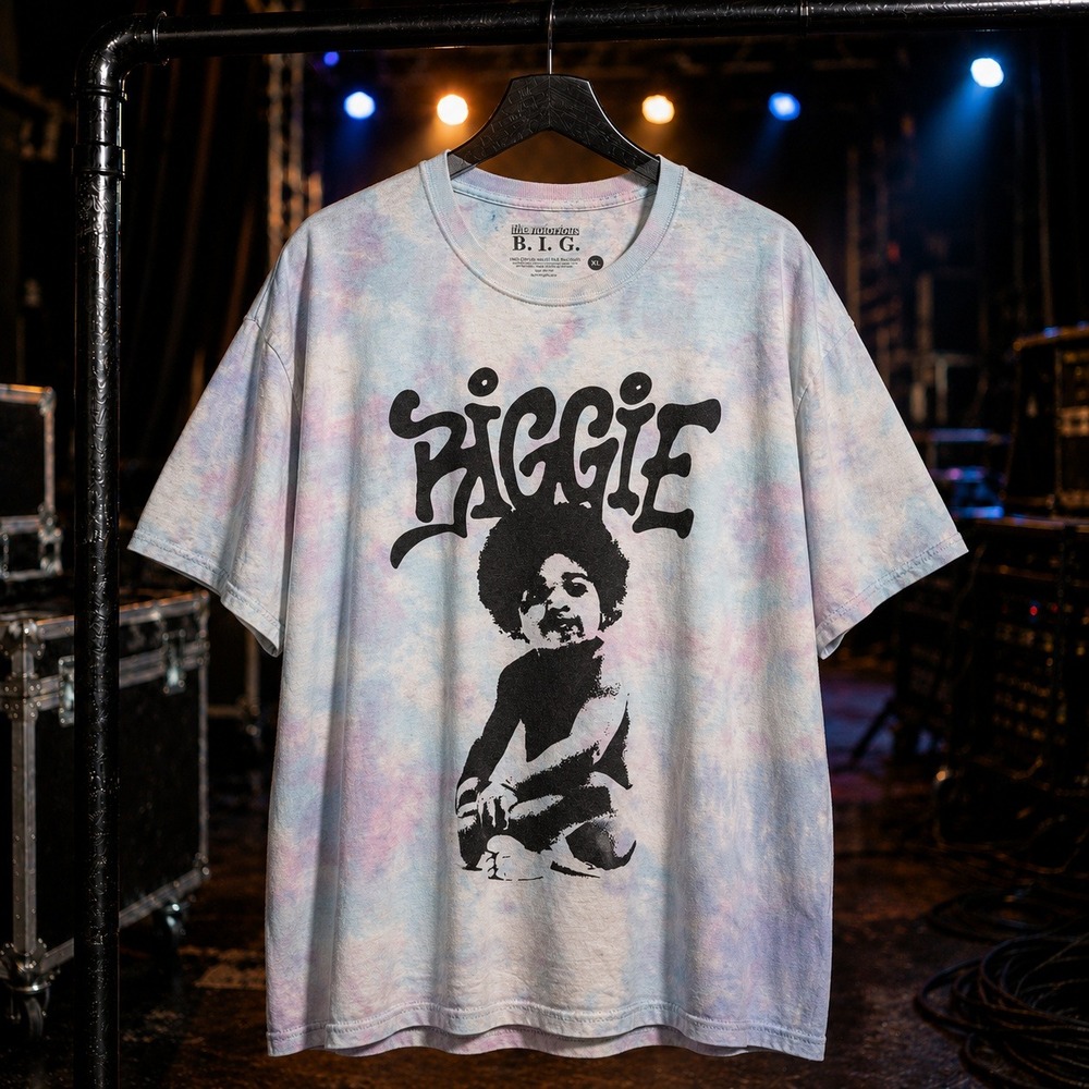 Notorious BIG Biggie Smalls Tie Dye Graphic Tee XL Mens Pastel Streetwear‎ Shirt